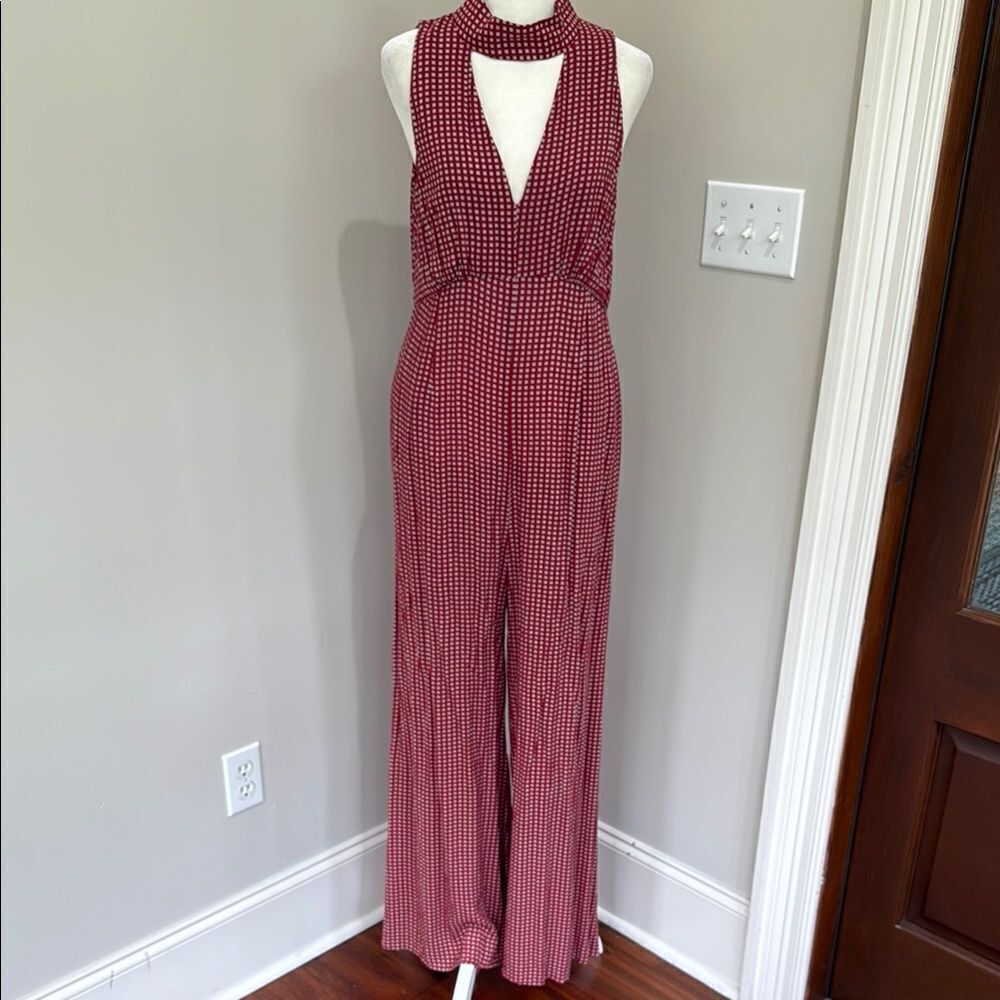 Maeve Anthropologie Farida Jumpsuit Flared Halter Neck Size 6 - Picture 3 of 8